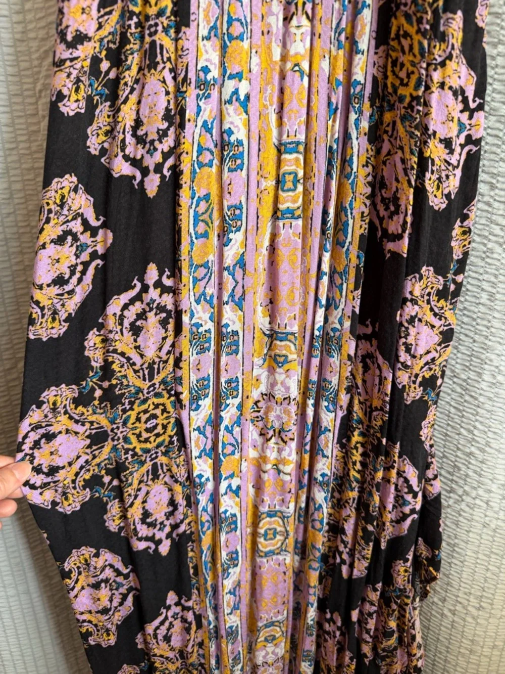 Free People Black Maxi Dress with Pink Floral Print - Picture 5 of 10